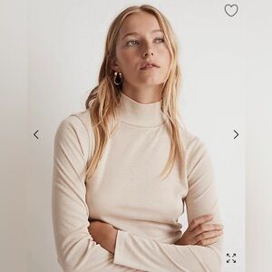 Madewell Semi-Sheer Mockneck Tee Size L NWT